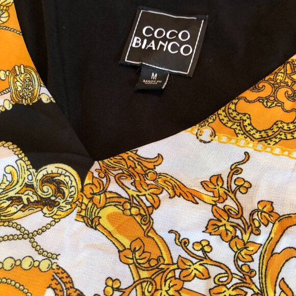 Coco Bianco Cold Shoulder Print Top Size M - Picture 5 of 7